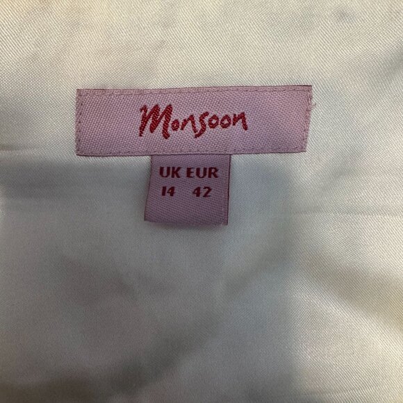 Monsoon Halterneck Maxi Dress Womens Size L‎ Silk Floral Flowy Y2K Empire Waist - Picture 4 of 7